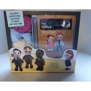 The Office Crochet Kit w 12 Project Instruction Book & Yarn Open Box